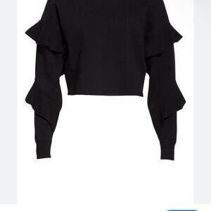 Alice+Olivia Ruffled Long Sleeve Top sz xs